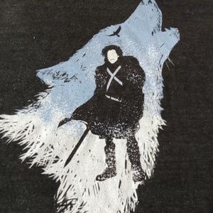 Game of Thrones John Snow Wolf tshirt 2xl NWOT